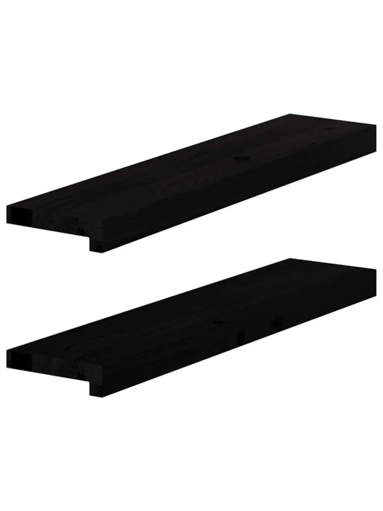 Okenní parapety 2ks tmavě hnědé 70x15x2cm masivní dub