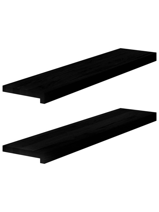Okenní parapety 2ks tmavě hnědé 90x20x2cm masivní dub
