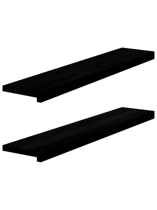 Okenní parapety 2ks tmavě hnědé 100x20x2cm masivní dub
