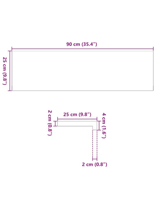 Okenní parapety 2ks tmavě hnědé 90x25x2 cm masivní dub