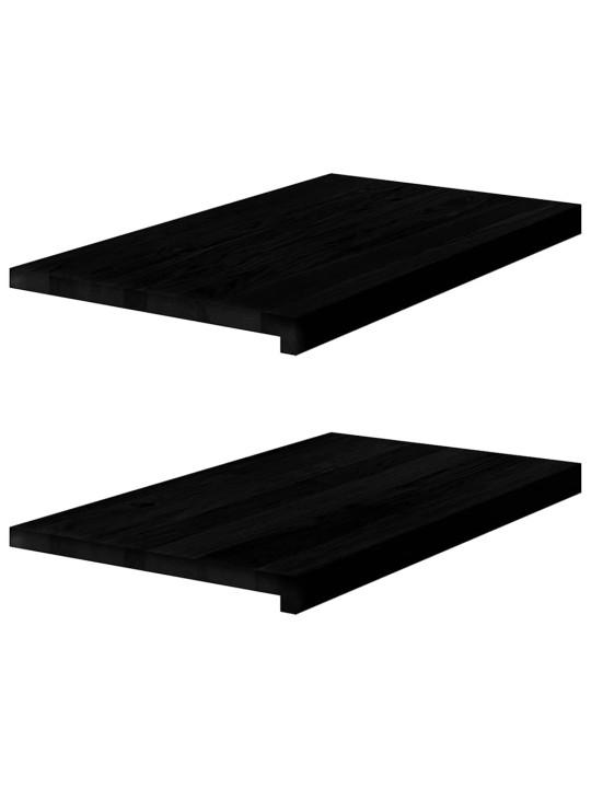 Okenní parapety 2ks tmavě hnědé 70x40x2 cm masivní dub