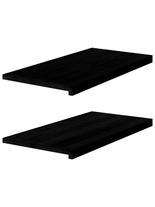 Okenní parapety 2ks tmavě hnědé 80x40x2 cm masivní dub
