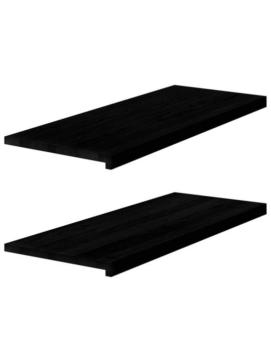 Okenní parapety 2ks tmavě hnědé 100x40x2 cm masivní dub