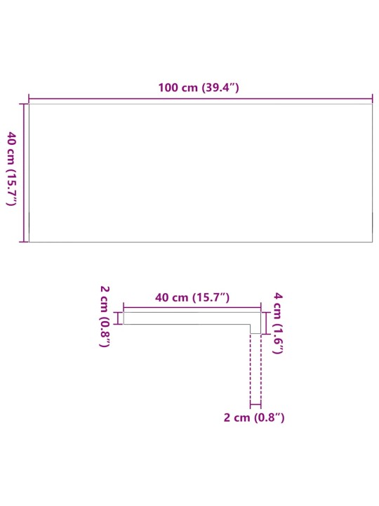 Okenní parapety 2ks tmavě hnědé 100x40x2 cm masivní dub
