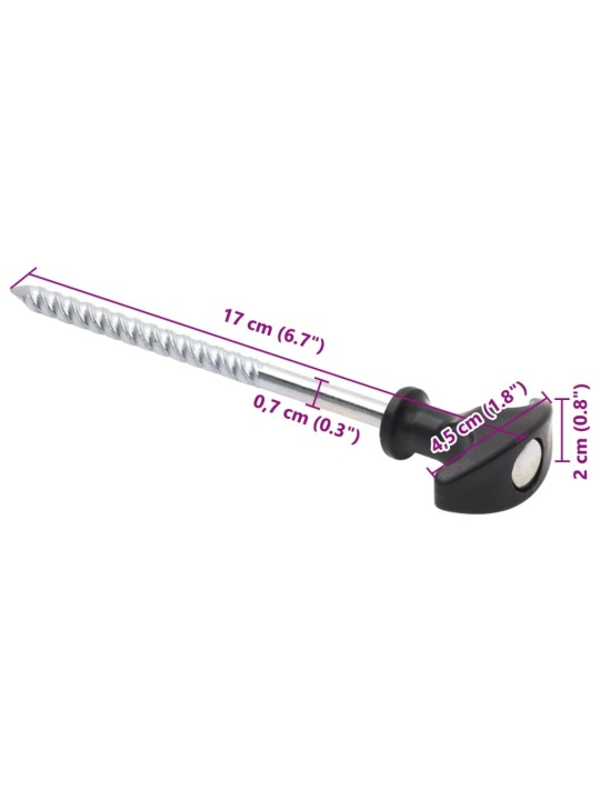 Stanové kolíky 24 ks 17 cm ø 7 mm pozinkovaná ocel
