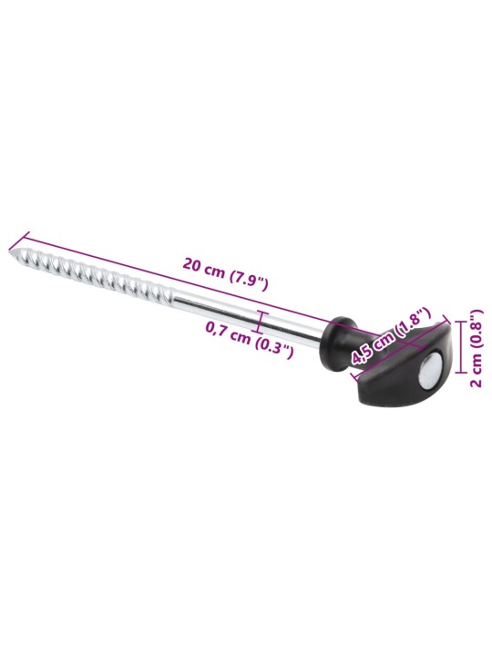 Stanové kolíky 12 ks 20 cm Ø 7 mm pozinkovaná ocel