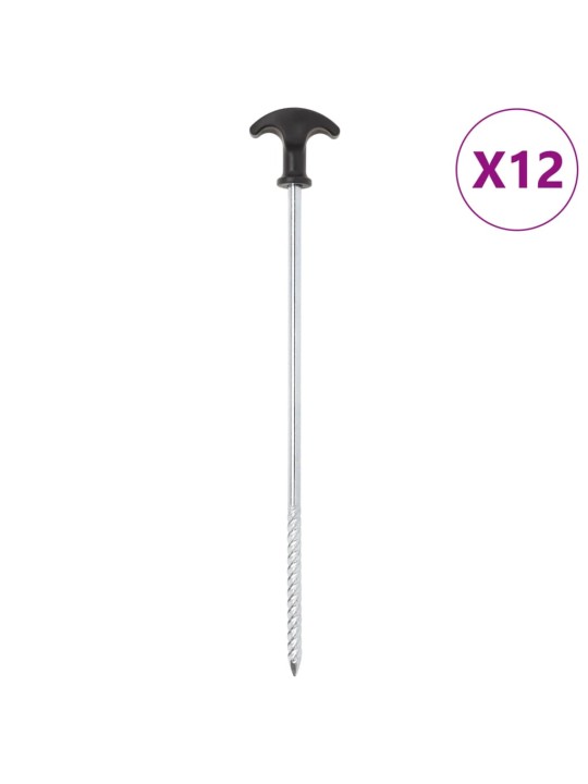 Stanové kolíky 12 ks 30 cm Ø 7 mm pozinkovaná ocel