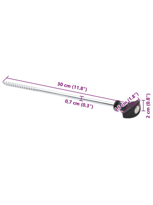 Stanové kolíky 12 ks 30 cm Ø 7 mm pozinkovaná ocel
