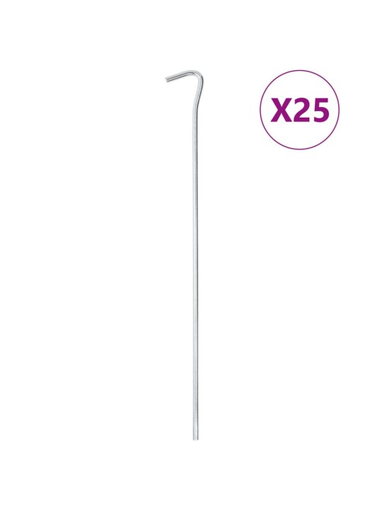 Stanové kolíky 25 ks 30 cm Ø 5 mm pozinkovaná ocel