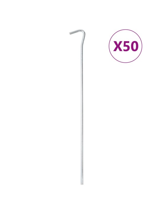 Stanové kolíky 50 ks 30 cm Ø 7 mm pozinkovaná ocel
