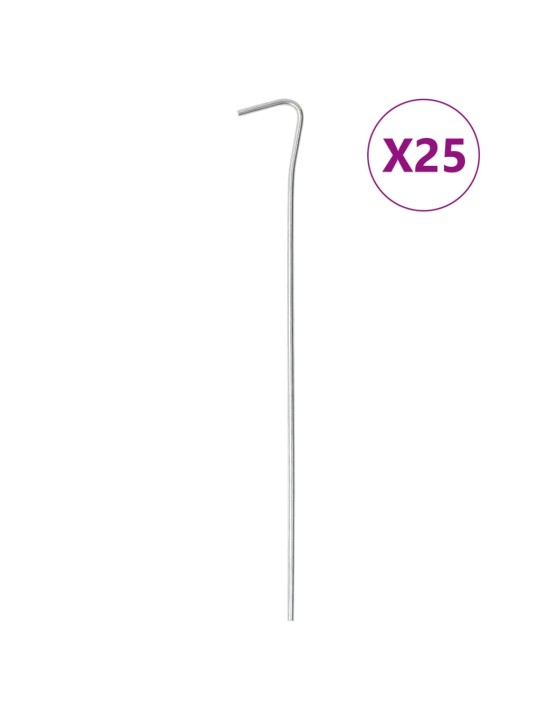 Stanové kolíky 25 ks 23 cm Ø 3 mm pozinkovaná ocel