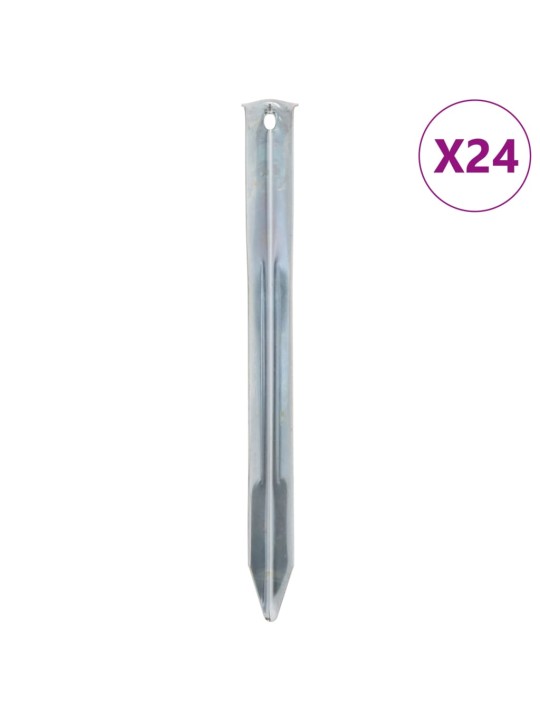 Stanové kolíky 24 ks 22 cm Ø 20 mm pozinkovaná ocel
