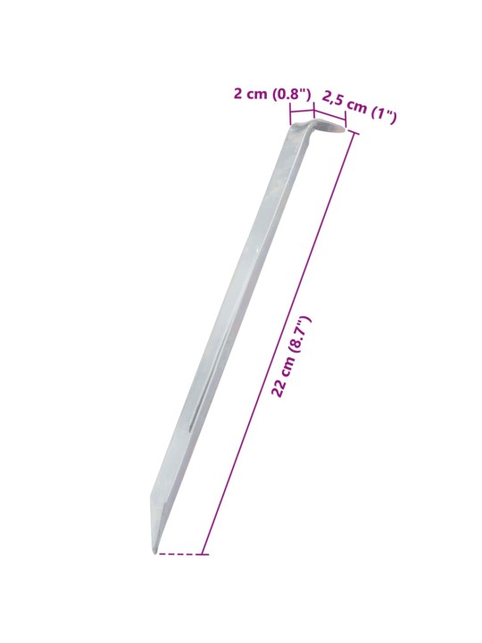 Stanové kolíky 24 ks 22 cm Ø 20 mm pozinkovaná ocel