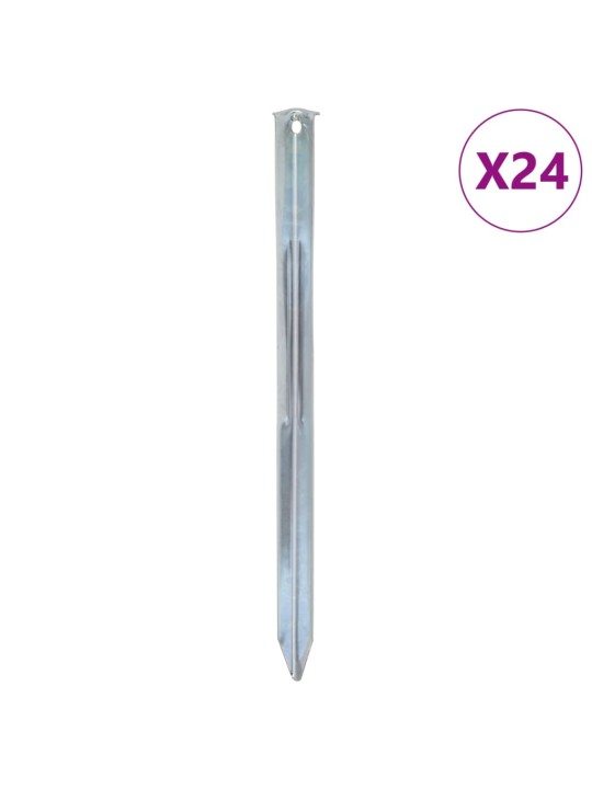 Stanové kolíky 24 ks 30 cm ø 20 mm pozinkovaná ocel