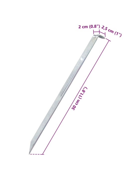 Stanové kolíky 24 ks 30 cm ø 20 mm pozinkovaná ocel