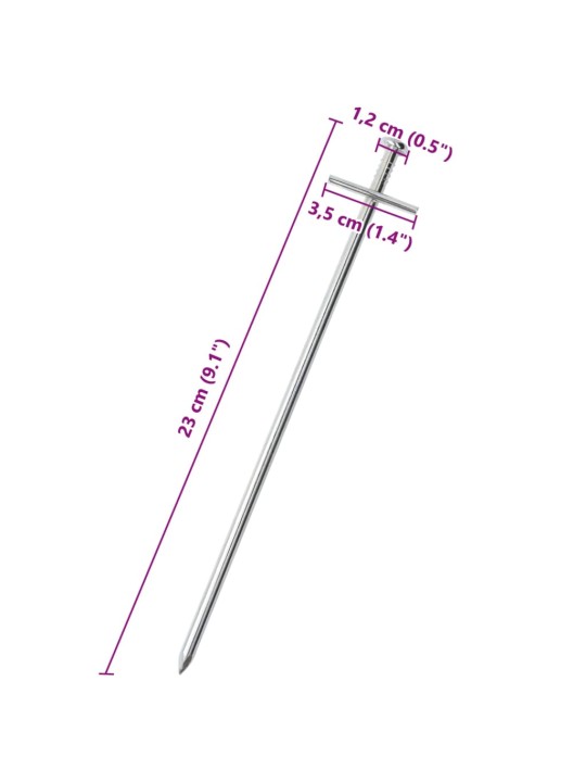 Stanové kolíky 24 ks 23 cm Ø 6 mm pozinkovaná ocel