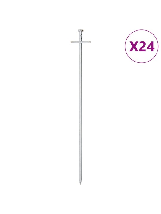 Stanové kolíky 24 ks 29,5 cm Ø 6 mm pozinkovaná ocel