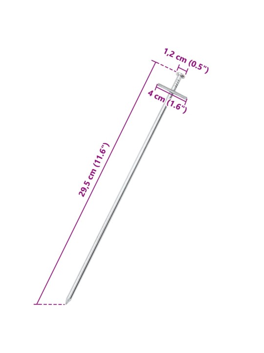 Stanové kolíky 24 ks 29,5 cm Ø 6 mm pozinkovaná ocel