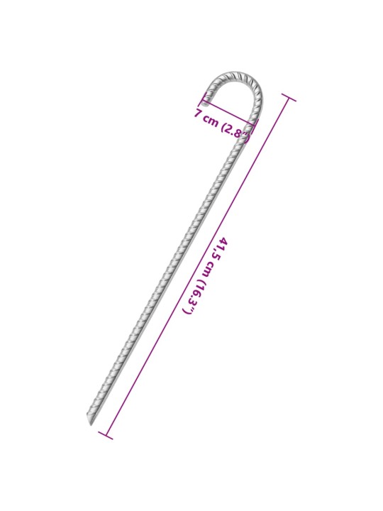Stanové kolíky 6 ks 41,5 cm Ø 12 mm pozinkovaná ocel