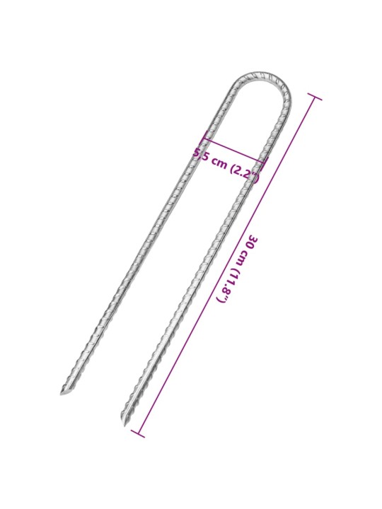 Stanové kolíky 6 ks ve tvaru u 30 cm ø 7 mm pozinkovaná ocel