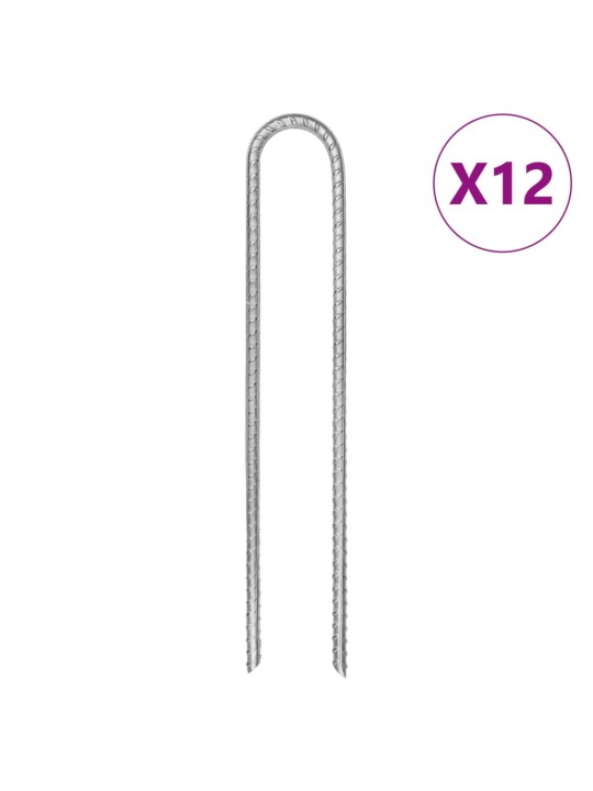 Stanové kolíky 12 ks ve tvaru u 30 cm ø 7 mm pozinkovaná ocel