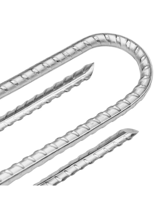 Stanové kolíky 6 ks ve tvaru U 37 cm Ø 10 mm pozinkovaná ocel