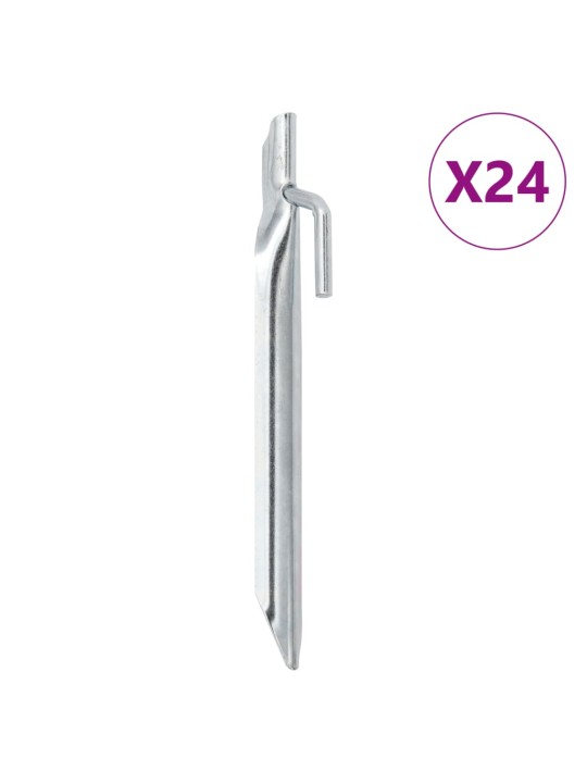 Stanové kolíky 24 ks ve tvaru V 17 cm Ø 20 mm pozinkovaná ocel