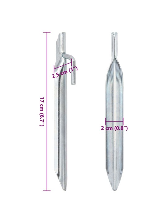 Stanové kolíky 24 ks ve tvaru V 17 cm Ø 20 mm pozinkovaná ocel