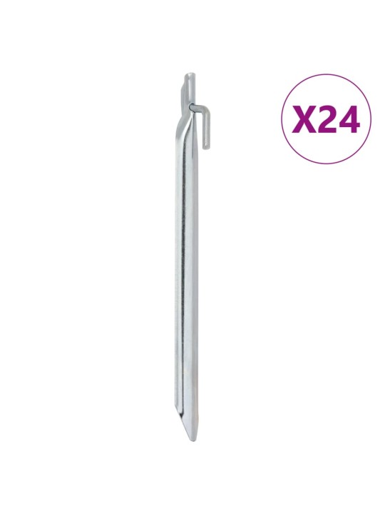 Stanové kolíky 24 ks ve tvaru V 25 cm Ø 20 mm pozinkovaná ocel