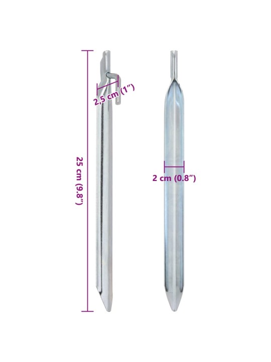 Stanové kolíky 24 ks ve tvaru V 25 cm Ø 20 mm pozinkovaná ocel
