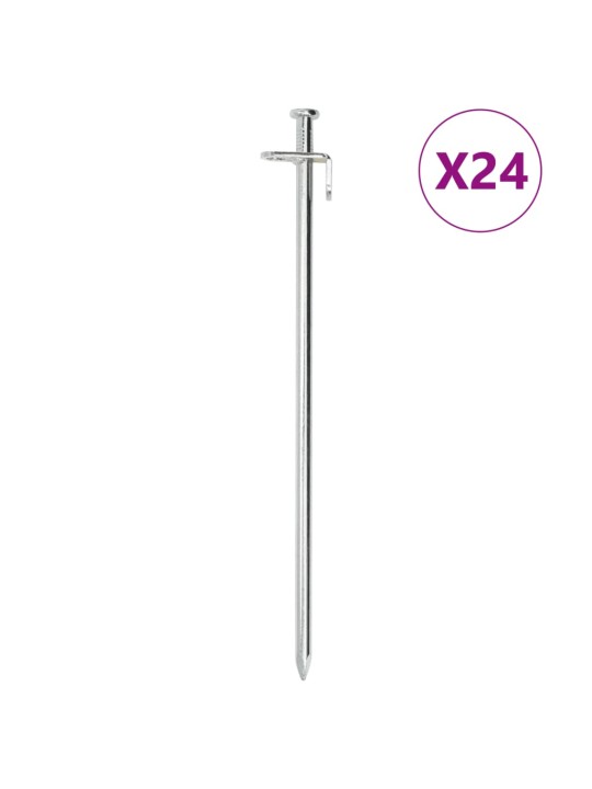 Stanové kolíky 24 ks 30 cm 8 mm pozinkovaná ocel