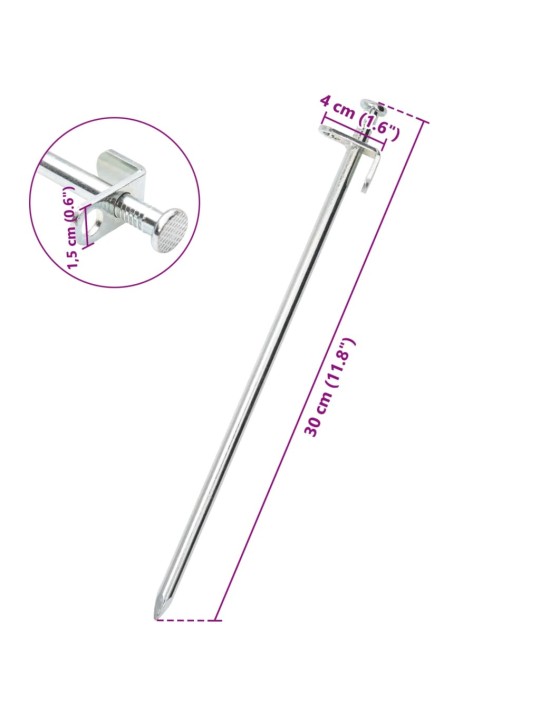 Stanové kolíky 24 ks 30 cm 8 mm pozinkovaná ocel