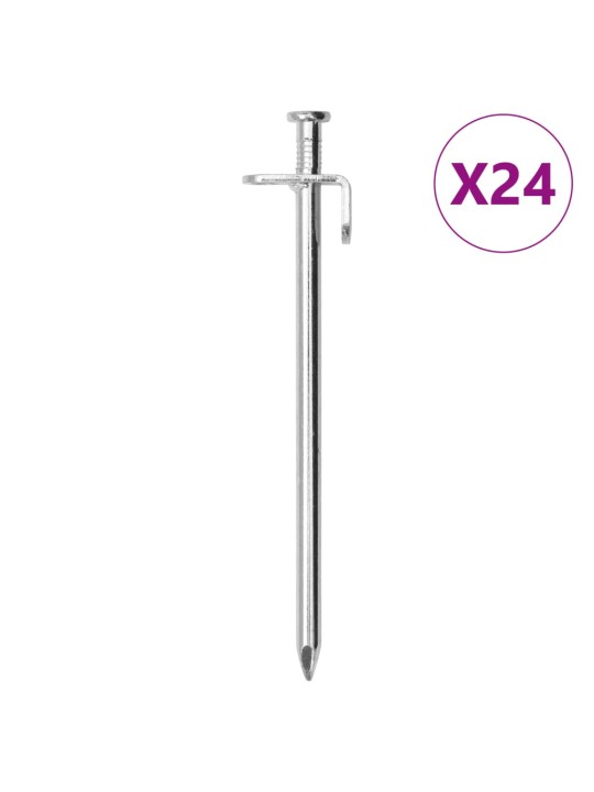 Stanové kolíky 24 ks 19,5 cm 8 mm pozinkovaná ocel