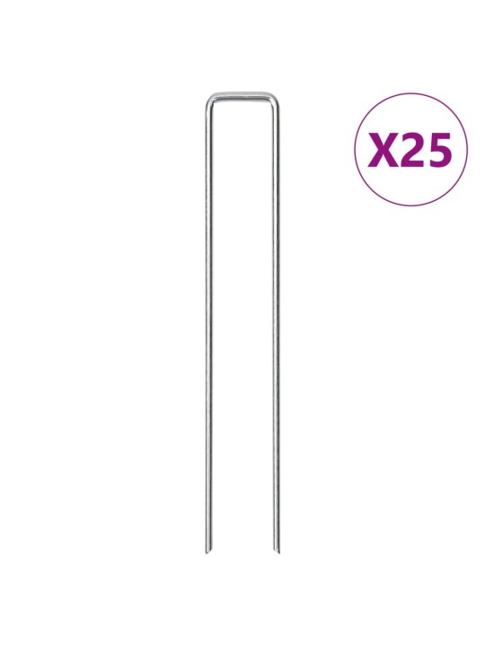 Zemní kolíky tvaru u 25 ks 20 x 3,5 cm pozinkovaná ocel