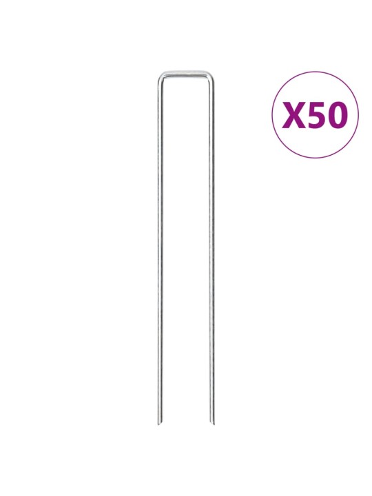 Zemní kolíky tvaru u 50 ks 20 x 3,5 cm pozinkovaná ocel
