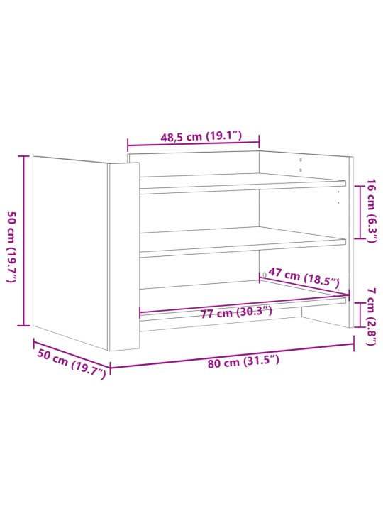 Konferenční stolek betonově šedý 80x50x50 cm kompozitní dřevo