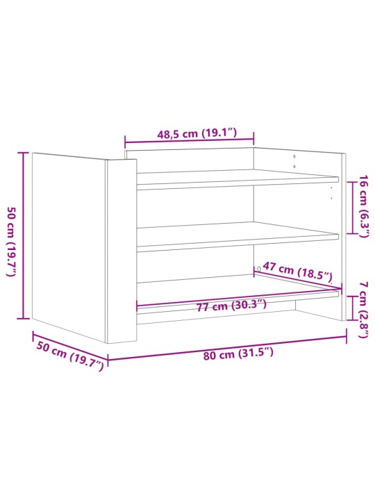Konferenční stolek kouřový dub 80 x 50 x 50 cm kompozitní dřevo