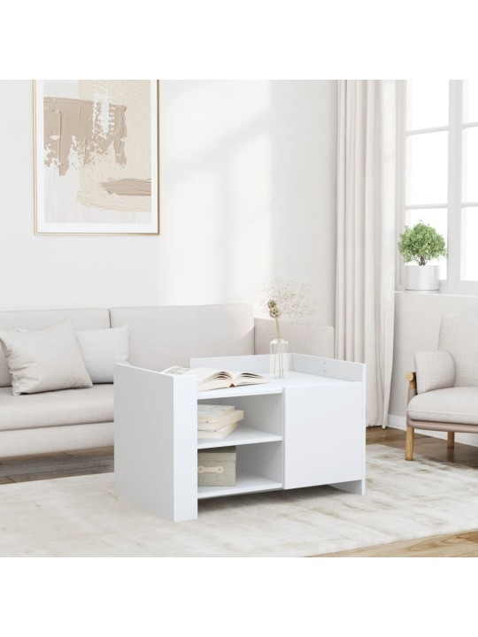 Konferenční stolek bílý 80 x 50 x 50 cm kompozitní dřevo