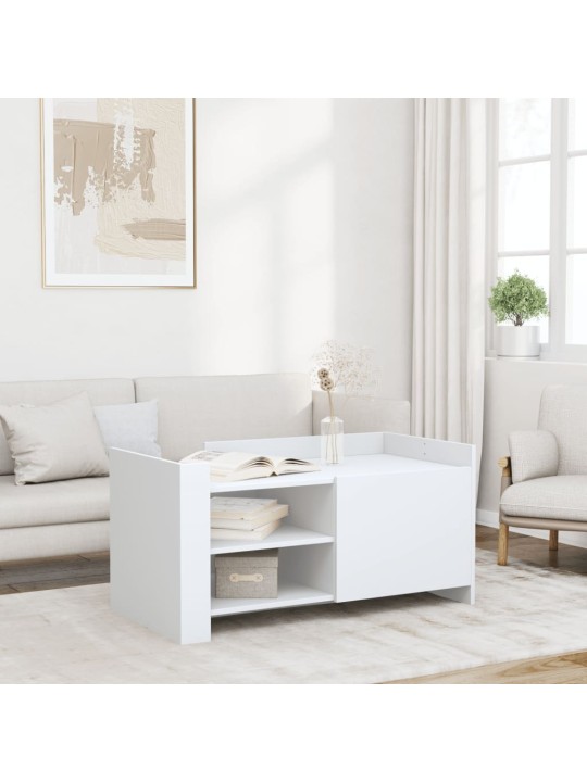 Konferenční stolek bílý 100 x 50 x 50 cm kompozitní dřevo