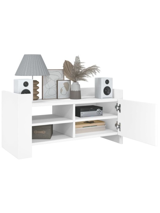 TV skříňka bílá 80 x 35 x 40 cm kompozitní dřevo