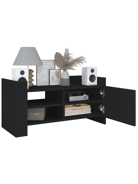 TV skříňka černá 80 x 35 x 40 cm kompozitní dřevo
