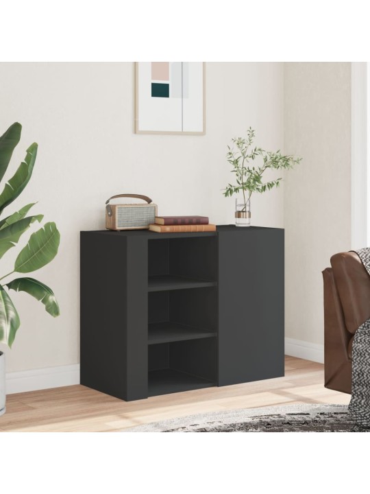 Nástěnná skříňka černá 75 x 35 x 60 cm kompozitní dřevo