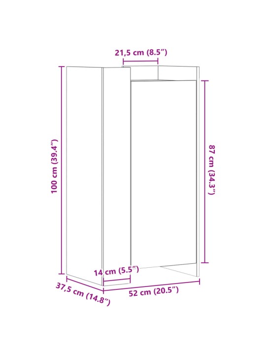 Botník bílý 52 x 37,5 x 100 cm kompozitní dřevo