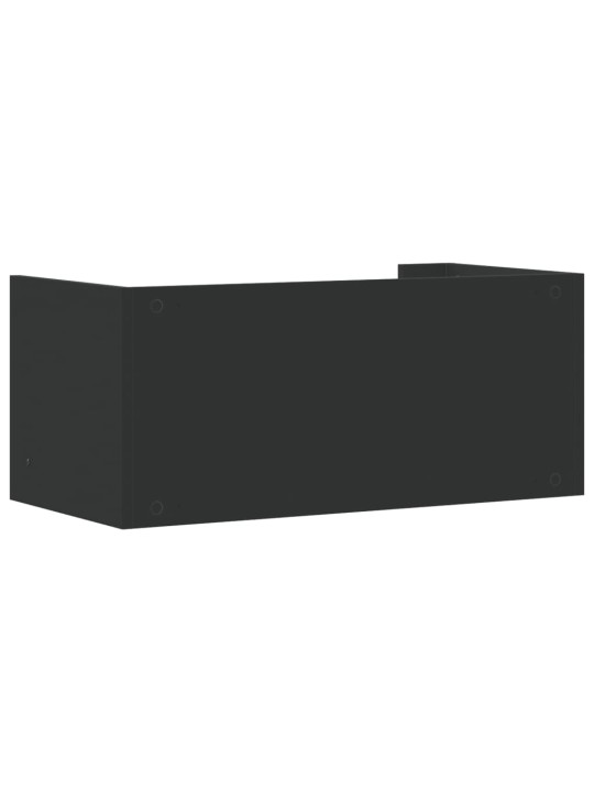 Nástěnná police černá 70,5 x 35 x 30,5 cm kompozitní dřevo
