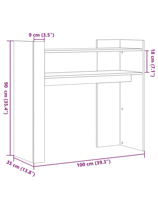 Konzolový stolek dub sonoma 100 x 35 x 90 cm kompozitní dřevo