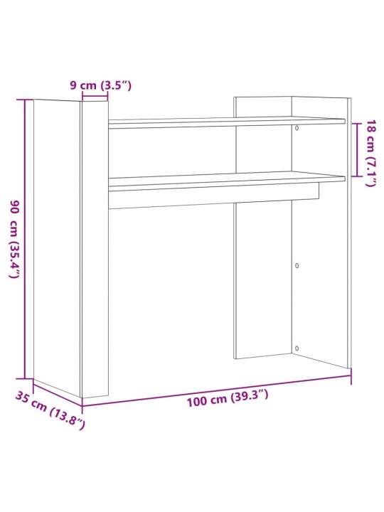 Konzolový stolek kouřový dub 100 x 35 x 90 cm kompozitní dřevo