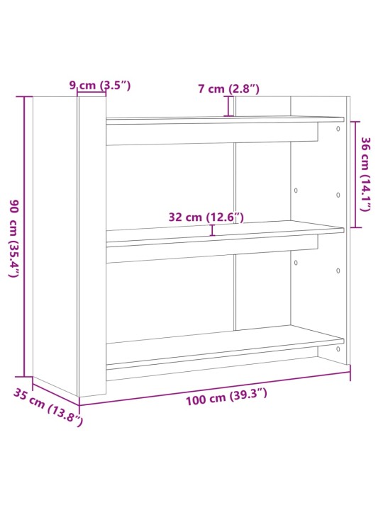 Konzolový stolek dub sonoma 100 x 35 x 90 cm kompozitní dřevo