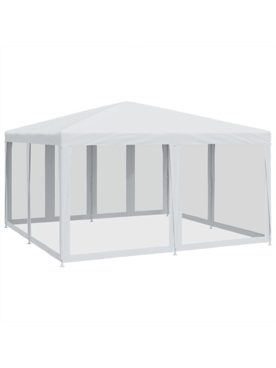 Party stan s 8 síťovanými bočnicemi bílý 4 x 4 m HDPE