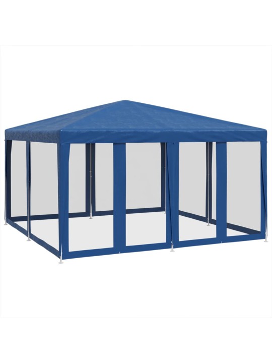 Party stan s 8 síťovanými bočnicemi modrý 4 x 4 m HDPE