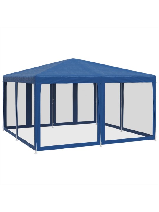 Party stan s 8 síťovanými bočnicemi modrý 4 x 4 m HDPE